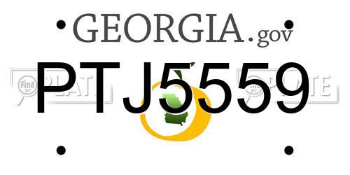 PTJ5559 Georgia License Plate