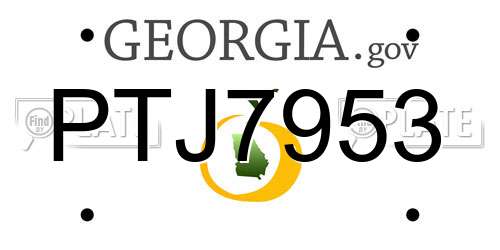 PTJ7953 Georgia License Plate