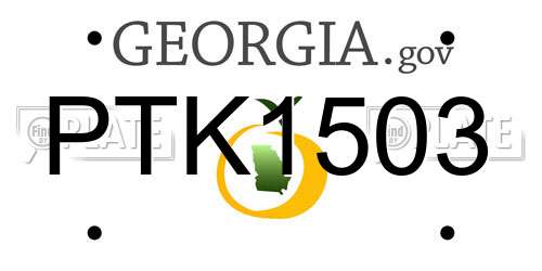 PTK1503 Georgia License Plate