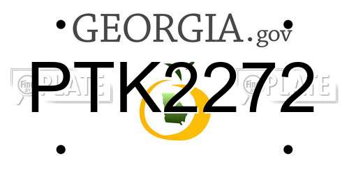 PTK2272 Georgia License Plate