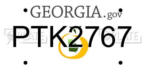 PTK2767 Georgia License Plate