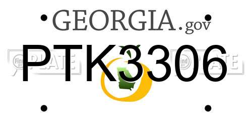 PTK3306 Georgia License Plate