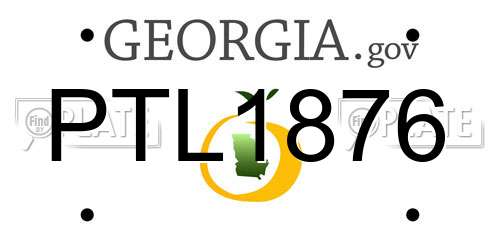 PTL1876 Georgia License Plate