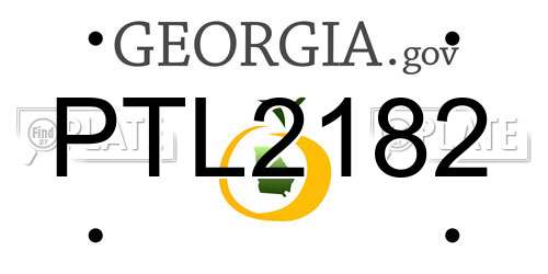 PTL2182 Georgia License Plate