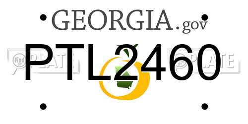 PTL2460 Georgia License Plate