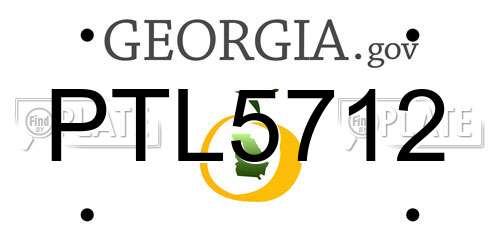 PTL5712 Georgia License Plate