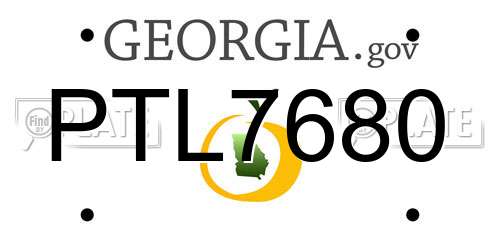 PTL7680 Georgia License Plate