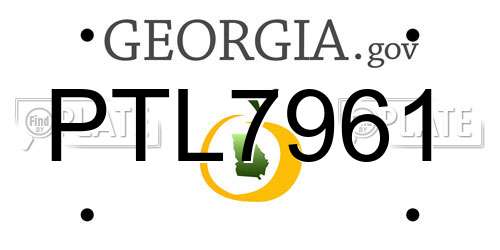 PTL7961 Georgia License Plate