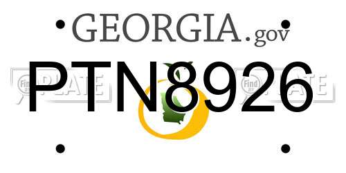 PTN8926 Georgia License Plate