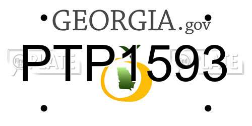 PTP1593 Georgia License Plate
