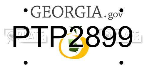 PTP2899 Georgia License Plate