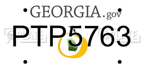 PTP5763 Georgia License Plate