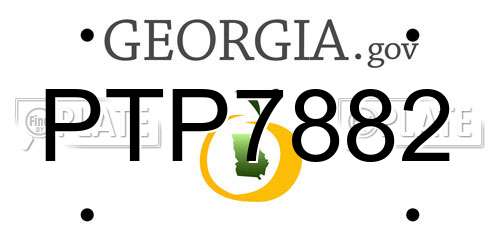 PTP7882 Georgia License Plate