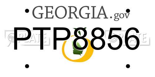 PTP8856 Georgia License Plate
