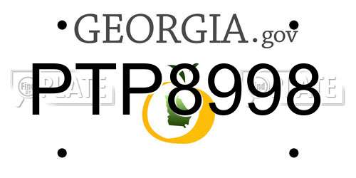 PTP8998 Georgia License Plate