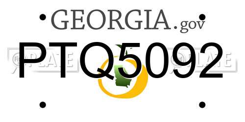 PTQ5092 Georgia License Plate
