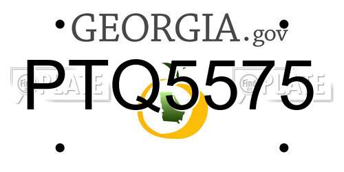 PTQ5575 Georgia License Plate