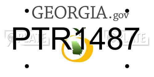 PTR1487 Georgia License Plate