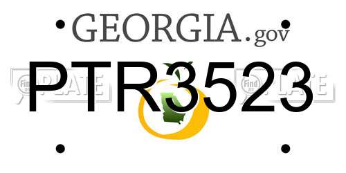 PTR3523 Georgia License Plate