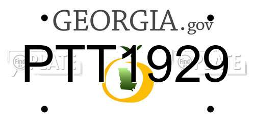 PTT1929 Georgia License Plate