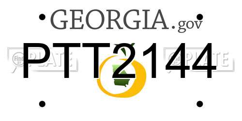 PTT2144 Georgia License Plate