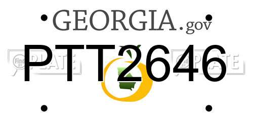 PTT2646 Georgia License Plate