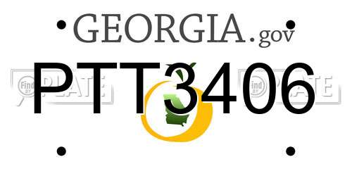 PTT3406 Georgia License Plate