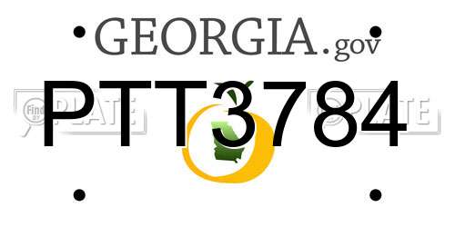 PTT3784 Georgia License Plate