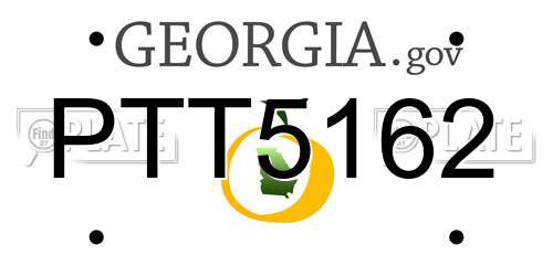 PTT5162 Georgia License Plate