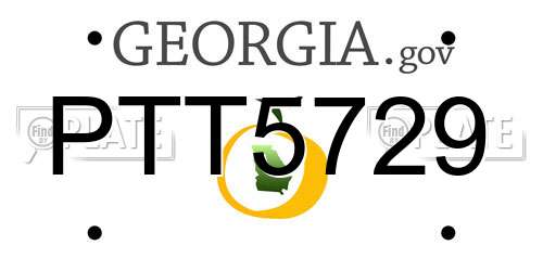 PTT5729 Georgia License Plate