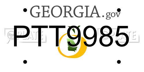 PTT9985 Georgia License Plate