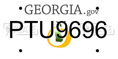 PTU9696 Georgia License Plate