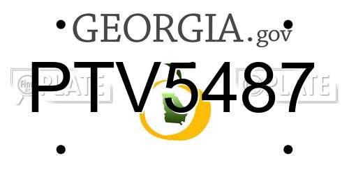 PTV5487 Georgia License Plate