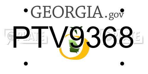 PTV9368 Georgia License Plate