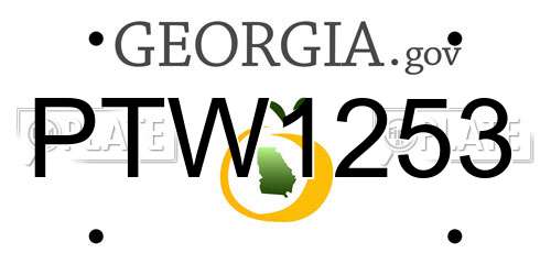 PTW1253 Georgia License Plate