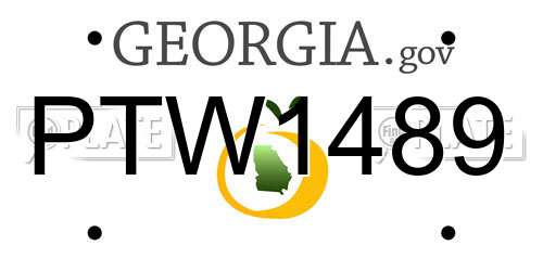 PTW1489 Georgia License Plate