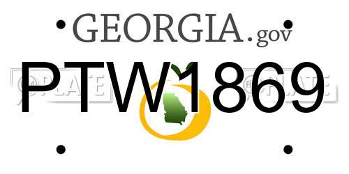 PTW1869 Georgia License Plate