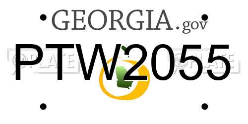 PTW2055 Georgia License Plate