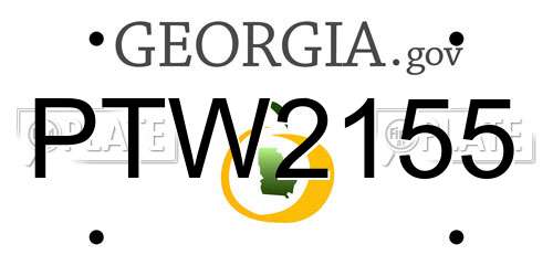 PTW2155 Georgia License Plate