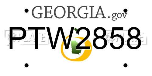 PTW2858 Georgia License Plate