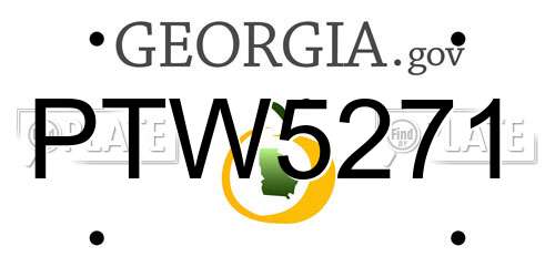 PTW5271 Georgia License Plate