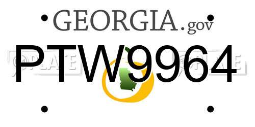 PTW9964 Georgia License Plate