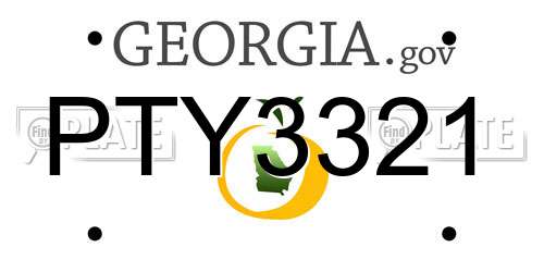 PTY3321 Georgia License Plate