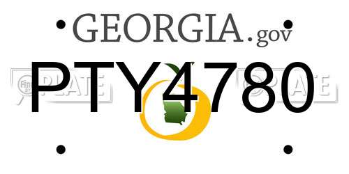 PTY4780 Georgia License Plate