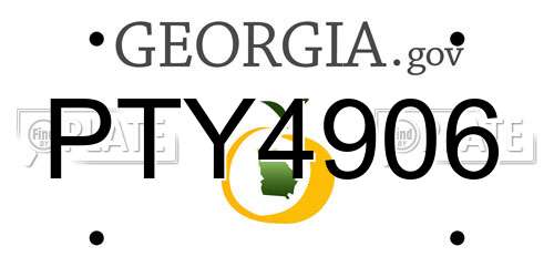 PTY4906 Georgia License Plate