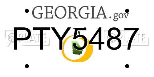 PTY5487 Georgia License Plate