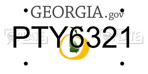 PTY6321 Georgia License Plate