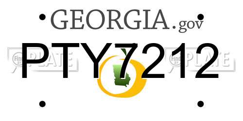PTY7212 Georgia License Plate