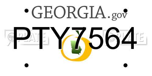 PTY7564 Georgia License Plate