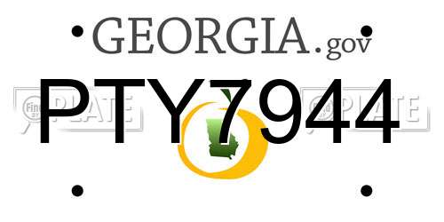 PTY7944 Georgia License Plate